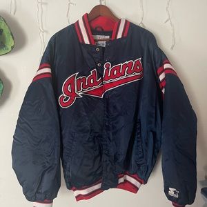 vintage indians sport coat jacket baseball windbreaker